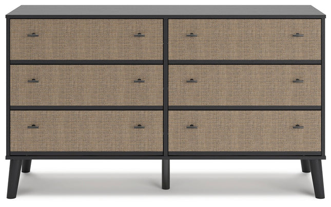 Charlang - Black / Gray - Six Drawer Dresser Signature Design by Ashley® 