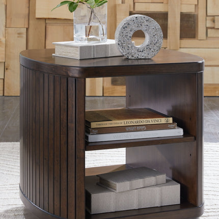 Korestone - Dark Brown - Square End Table Signature Design by Ashley® 