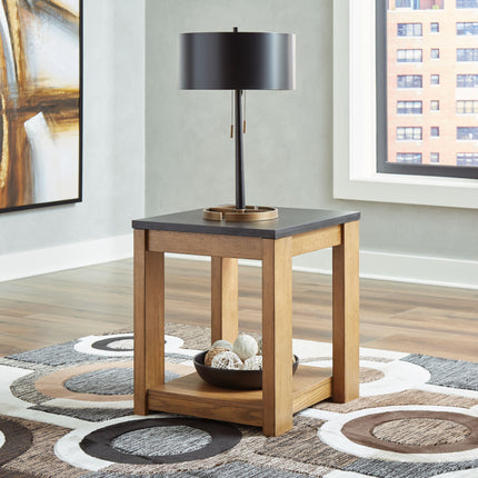 Quentina - Light Brown / Black - Rectangular End Table Signature Design by Ashley® 