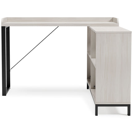 Bayflynn - White / Black - L-desk Signature Design by Ashley® 