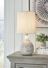 Thumbnail for Aleela - White / Gold Finish - Metal Table Lamp - Tony's Home Furnishings