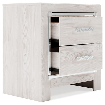 Altyra - White - Two Drawer Night Stand Ashley Furniture 