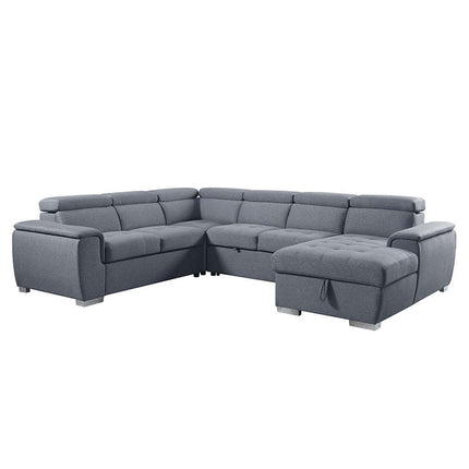 Hanley - Sectional Sofa - Gray Fabric ACME 