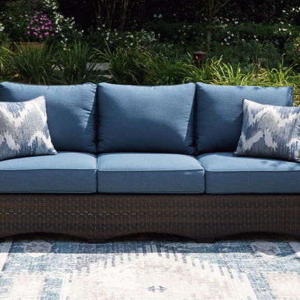 Windglow - Blue / Brown - Sofa With Cushion Signature Design by Ashley® 