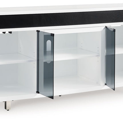 Gardoni - White / Black - Xl TV Stand With Fireplace Option Signature Design by Ashley® 