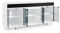 Gardoni - White / Black - Xl TV Stand With Fireplace Option Signature Design by Ashley® 