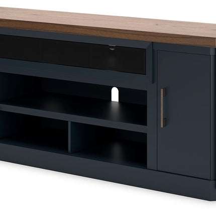 Landocken - Brown / Blue - Xl TV Stand W/Fireplace Option Signature Design by Ashley® 