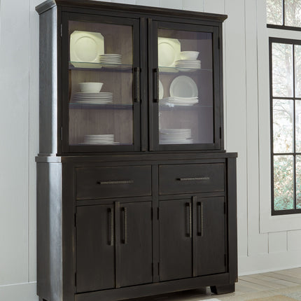 Galliden - Black / Brown - Dining Buffet And Hutch Signature Design by Ashley® 