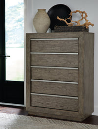 Thumbnail for Anibecca - Weathered Gray - Five Drawer Chest - Tony's Home Furnishings