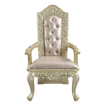 Vatican - Dining Chair (Set of 2) - PU & Champagne Silver Finish ACME 