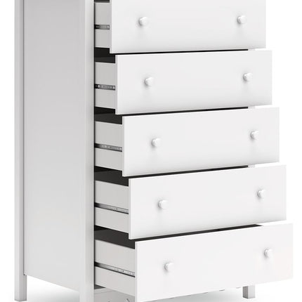 Hallityn - White - Five Drawer Chest Signature Design by Ashley® 