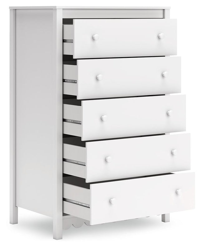 Hallityn - White - Five Drawer Chest Signature Design by Ashley® 