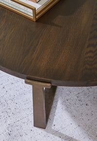 Thumbnail for Balintmore - Brown / Gold Finish - Round Cocktail Table - Tony's Home Furnishings
