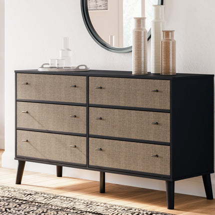 Charlang - Black / Gray - Six Drawer Dresser Signature Design by Ashley® 