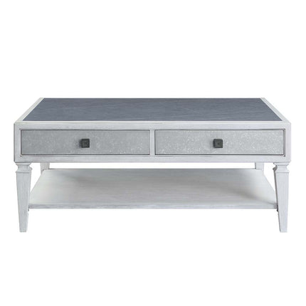 Katia - Coffee Table - Rustic Gray & Weathered White Finish ACME 