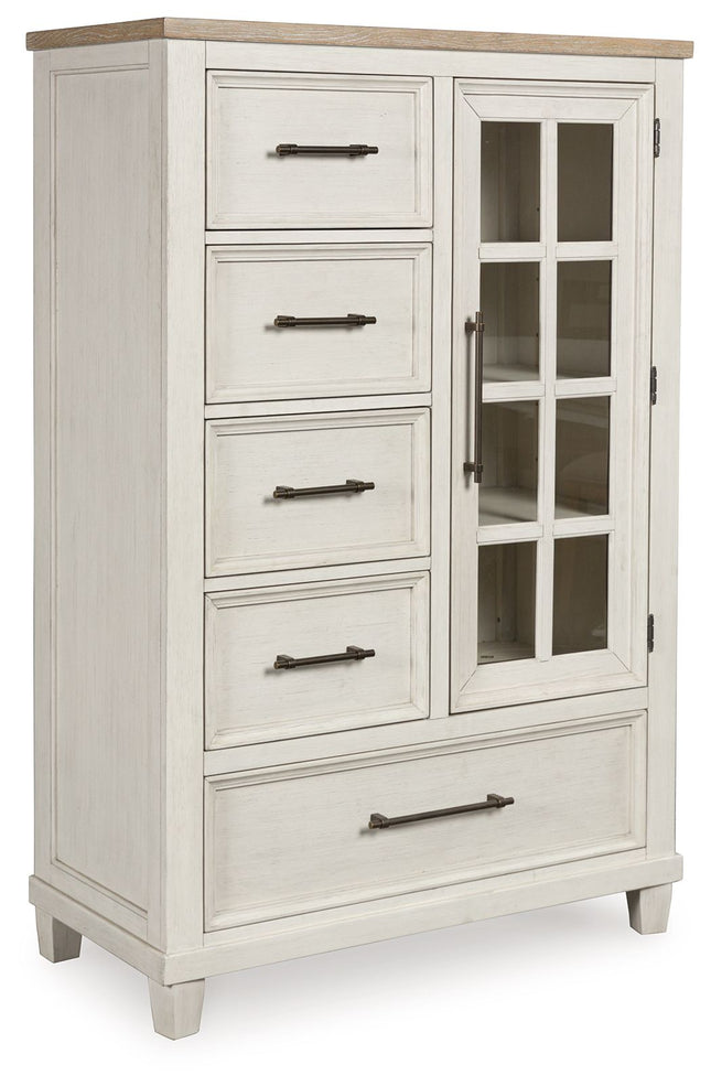 Shaybrock - Antique White / Brown - Door Chest - Tony's Home Furnishings