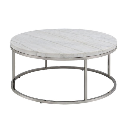 Zaidee - Coffee Table With Marble - Nickel ACME 