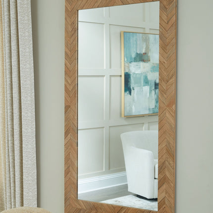 Waylane - Brown - Floor Mirror Signature Design by Ashley® 