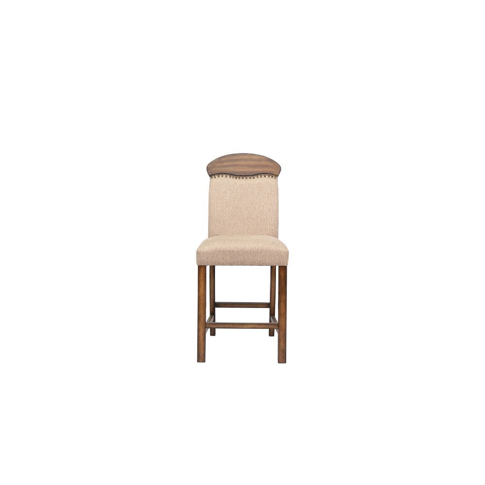 Maurice - Counter Height Chair (Set of 2) - Linen & Oak - Tony's Home Furnishings