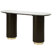 Clayten - Sofa Table - White Natural Marble Top & Espreeso Finish ACME 