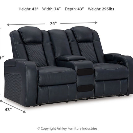 Fyne-dyme - Power Reclining Loveseat With Console/Adj Hdrst Signature Design by Ashley® 