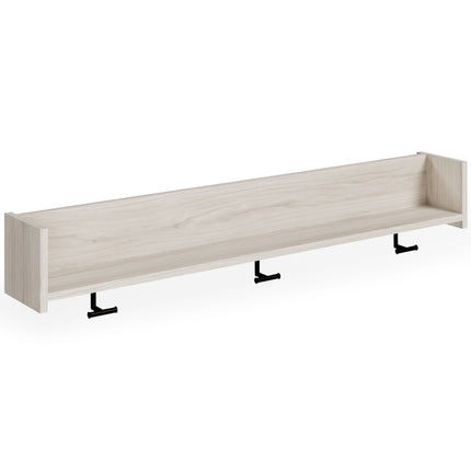 Socalle - Light Natural - Wall Mounted Coat Rack W/shelf Ashley Furniture 