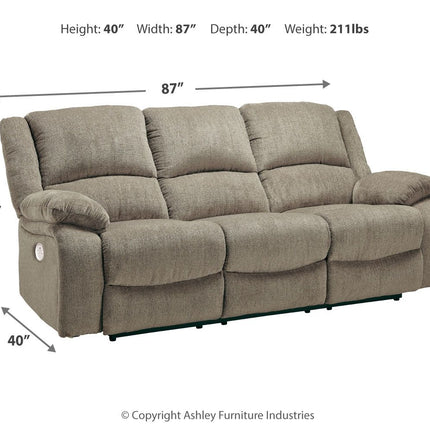 Draycoll - Pewter - Reclining Power Sofa Ashley Furniture 