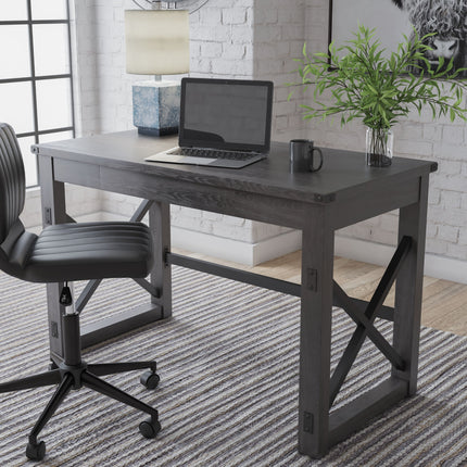 Freedan - Grayish Brown - Home Office Desk Ashley Furniture 