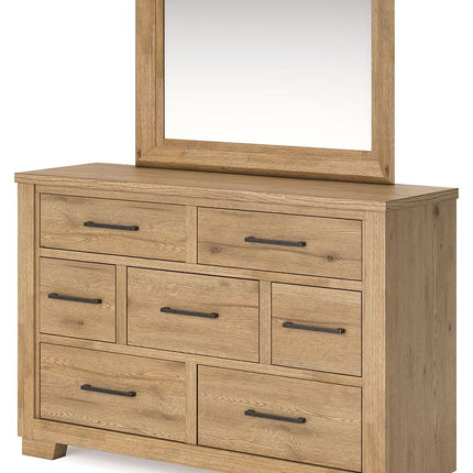 Galliden - Light Brown - Dresser And Mirror Signature Design by Ashley® 