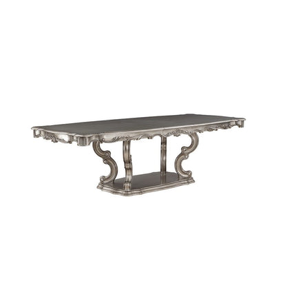 Ariadne - Dining Table With Pedestal - Antique Platinum ACME 