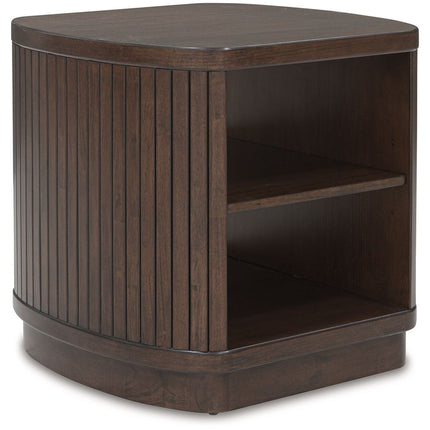 Korestone - Dark Brown - Square End Table Signature Design by Ashley® 