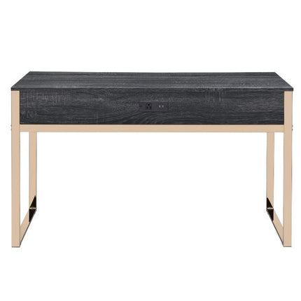 Perle - Writing Desk - Champagne Gold & Black Finish ACME 