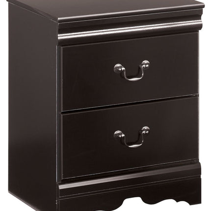 Huey - Black - Two Drawer Night Stand Ashley Furniture 