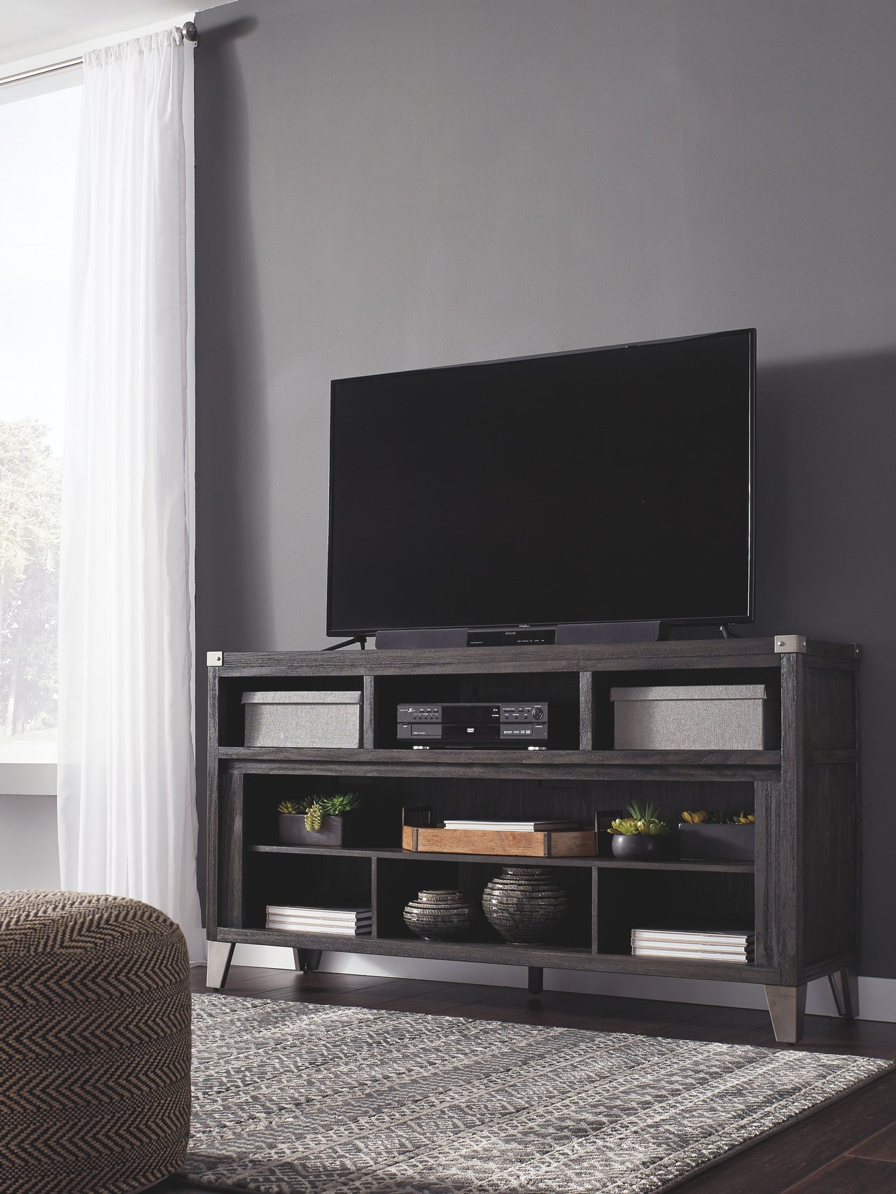 Todoe - Gray - LG TV Stand W/Fireplace Option - Tony's Home Furnishings
