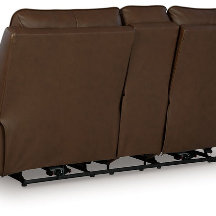 Vonryan - Tobacco - Power Reclining Loveseat With Console / Adj Headrest Signature Design by Ashley® 