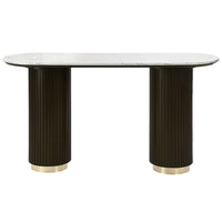 Clayten - Sofa Table - White Natural Marble Top & Espreeso Finish ACME 