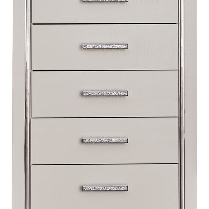 Zyniden - Silver - Five Drawer Chest Signature Design by Ashley® 