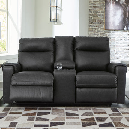 Axtellton - Carbon - Dbl Power Reclining Loveseat With Console Signature Design by Ashley® 