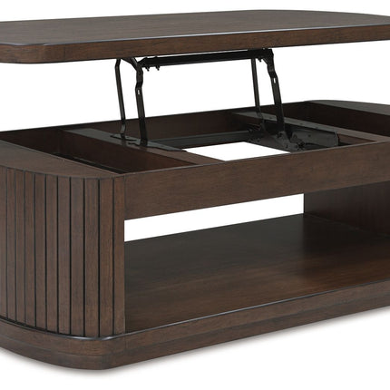 Korestone - Dark Brown - Lift Top Cocktail Table Signature Design by Ashley® 