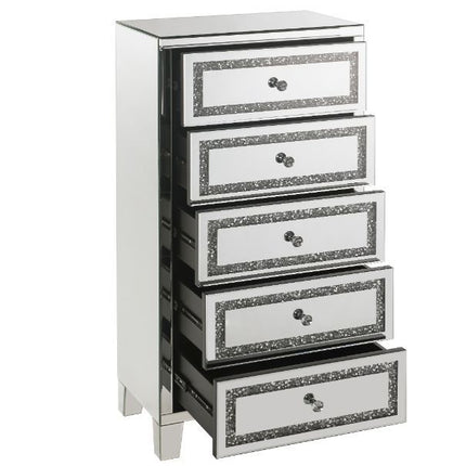 Noor - Cabinet - Mirrored & Faux Diamonds Inlay ACME 