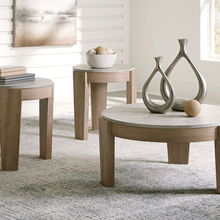 Guystone - Light Brown - Occasional Table Set (Set of 3) Signature Design by Ashley® 