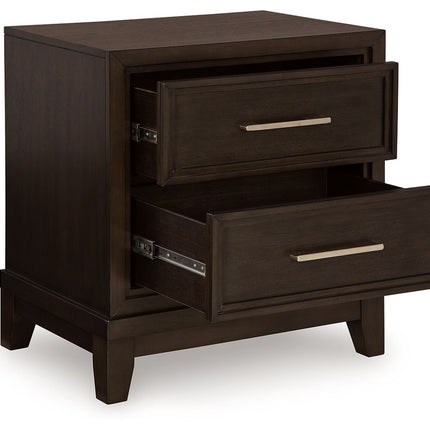 Neymorton - Dark Grayish Brown - Two Drawer Night Stand Signature Design by Ashley® 