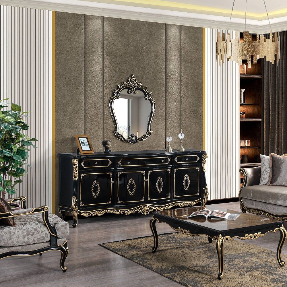 Betria - Mirror - Gold & Black - Tony's Home Furnishings