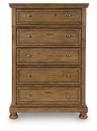 Feddinger - Medium Brown - Five Drawer Chest - Tony's Home Furnishings