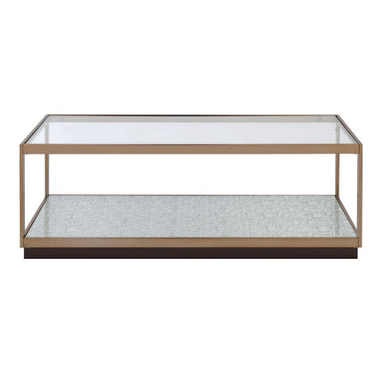 Kaia - Coffee Table - Glass & Gold ACME 