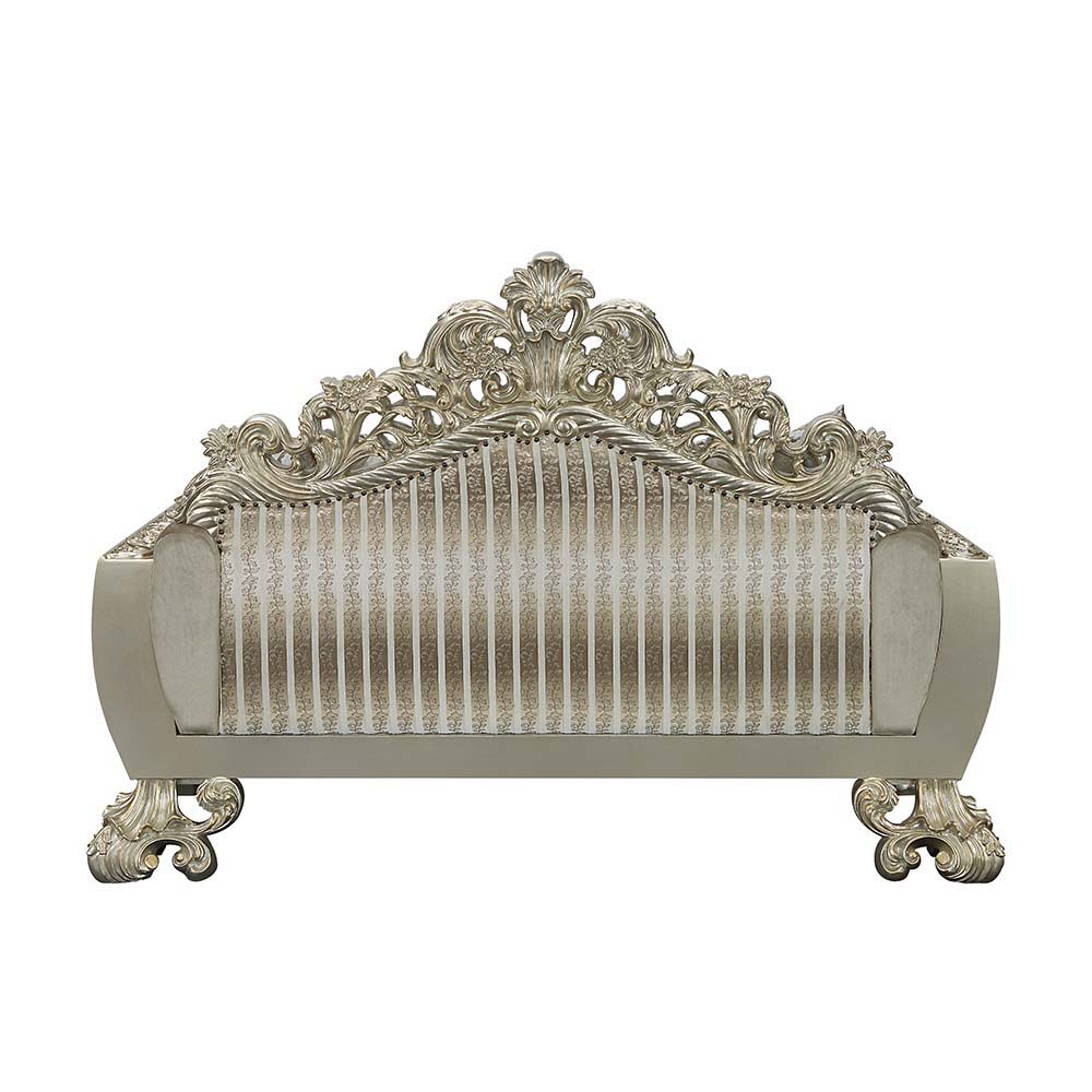 Sorina - Loveseat - Velvet, Fabric & Antique Gold Finish ACME 