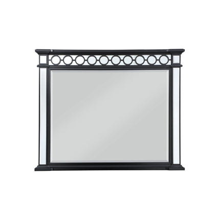 Varian II - Mirror - Black Velvet & Black & Sliver Finish ACME 