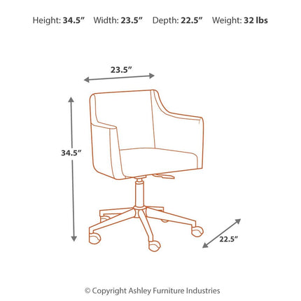 Baraga - White - Home Office Swivel Desk Chair Ashley Furniture 