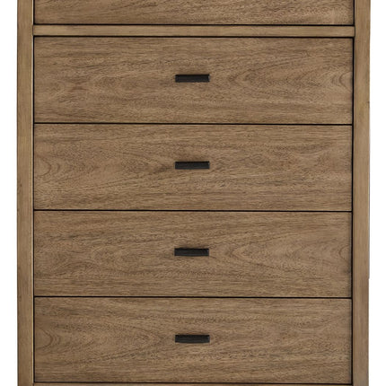 Tomtyn - Light Brown - Five Drawer Chest Benchcraft® 