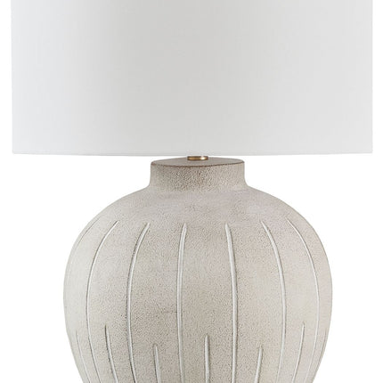 Calbert - Warm Gray - Poly Table Lamp Signature Design by Ashley® 